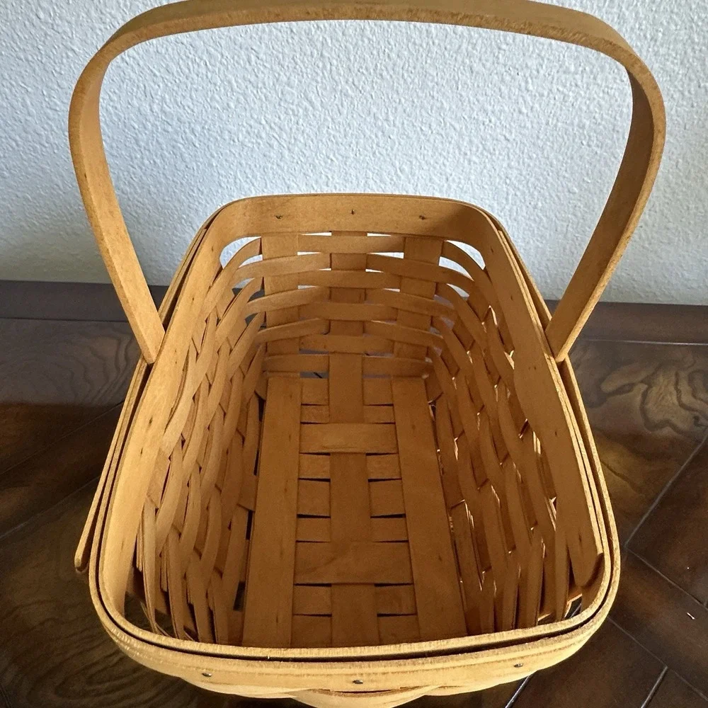 Longaberger 2002 Spring Basket 10.5 Inch Handle American Holly Tree‎ Liner New